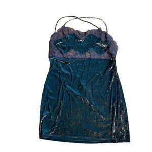 90s Y2K Vintage Victorias Secret Brown Velvet and Lace Slip Dress Backless Large